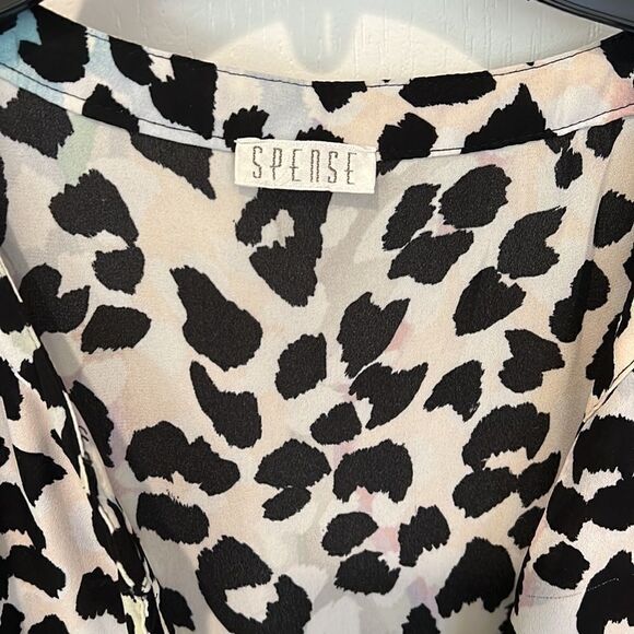 Spense leopard print spotted pastel rainbow print long lined tank - Picture 2 of 6